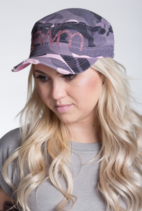 Women's Military Style Short Brim Camouflauge Hat - Image 2