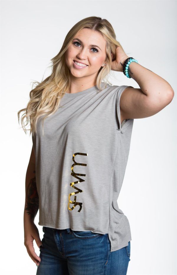 KaLex Line Women's Flowy Tee with Rolled Cuffs