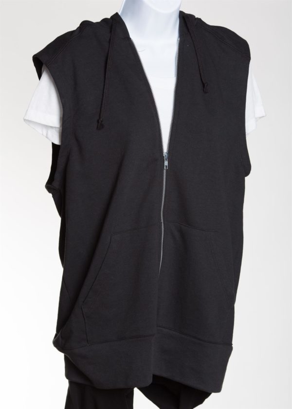 Unisex Sleeveless Warm-Up Sport French Terry Hoodie - Image 5